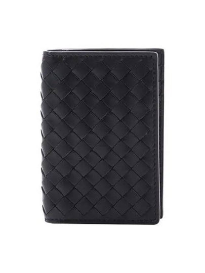 Intrecciato Flap Card Holder Dark Brown - BOTTEGA VENETA - BALAAN 2