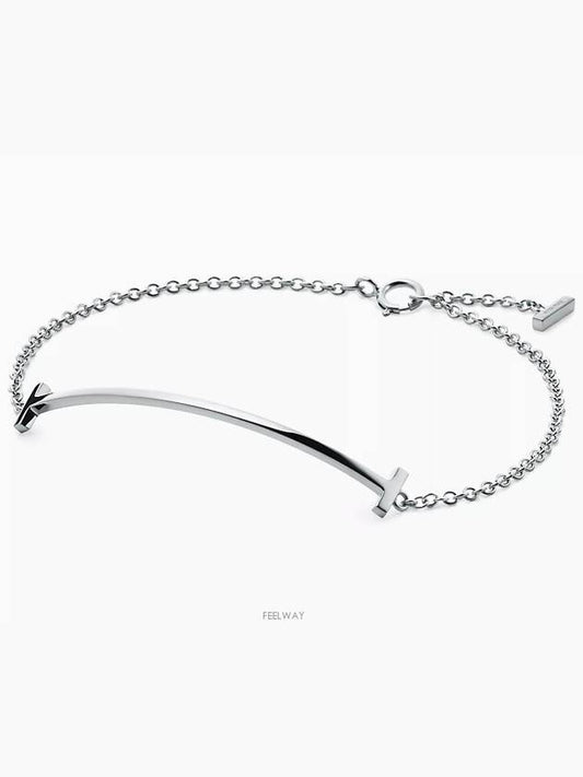 Tiffany T Smile Bracelet White Gold - TIFFANY & CO. - BALAAN 2