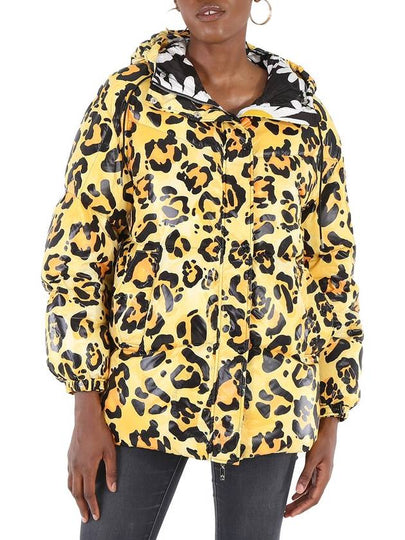 Leopard Print Quilted Hooded Jacket Yellow - MONCLER - BALAAN 2