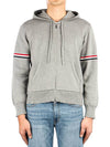 Cotton Milano Armband Zip Up Hoodie Light Grey - THOM BROWNE - BALAAN 2