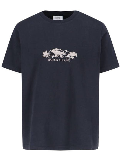 Outdoor Profile Fox Short Sleeve T-Shirt Black - MAISON KITSUNE - BALAAN 2