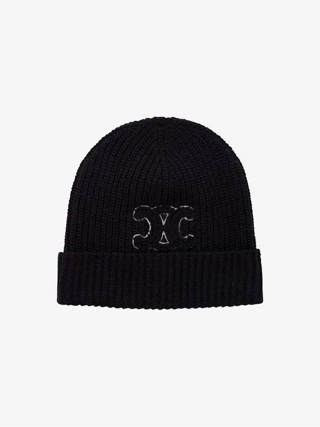 Triomphe Logo Beanie Black - CELINE - BALAAN 2