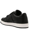 Downtown Triangle Logo Leather Low Top Sneakers Black - PRADA - BALAAN 4