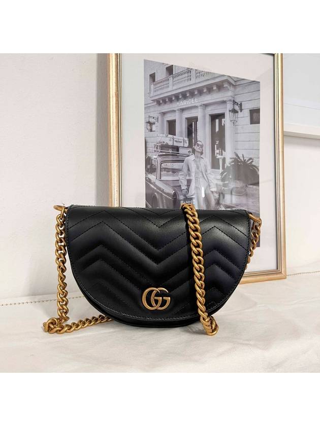 GG Marmont Matelasse Chain Mini Bag Black - GUCCI - BALAAN 2