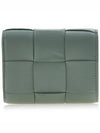 Intrecciato Tri-Fold Zip Half Wallet New Sage - BOTTEGA VENETA - BALAAN 4