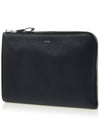 Logo Short Grain Leather Clutch Bag Black - TOM FORD - BALAAN 3