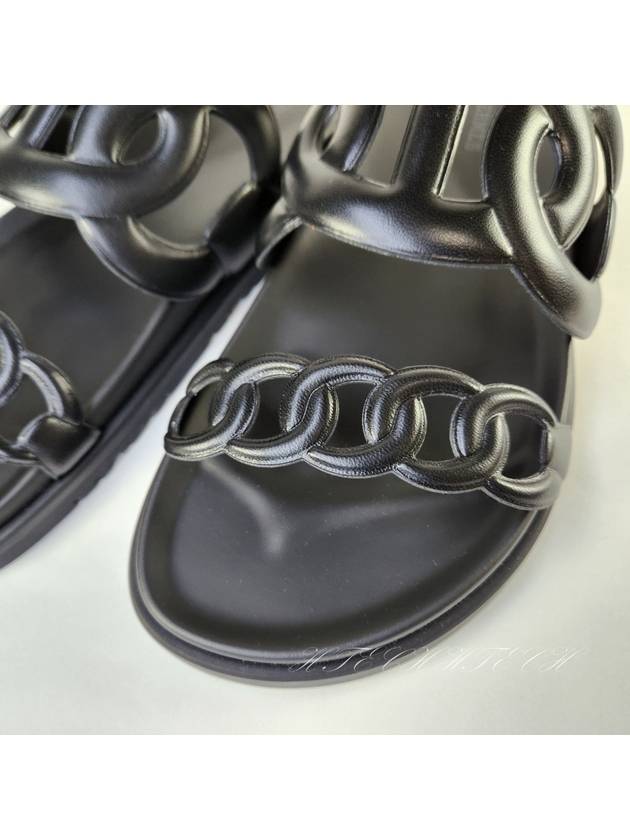 Extra Leather Sandals Noir Black - HERMES - BALAAN 7