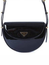 Logo Plaque Leather Cross Bag Black - PRADA - BALAAN 2