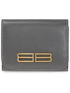 BB logo bifold wallet gray - BALENCIAGA - BALAAN.