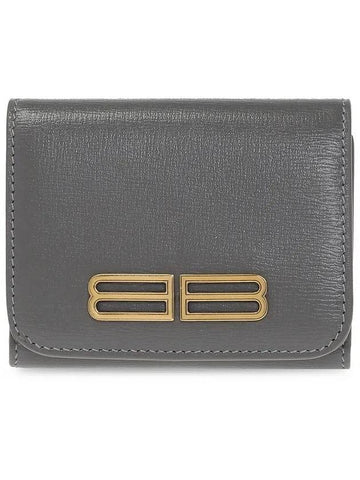 BB logo bifold wallet gray - BALENCIAGA - BALAAN.