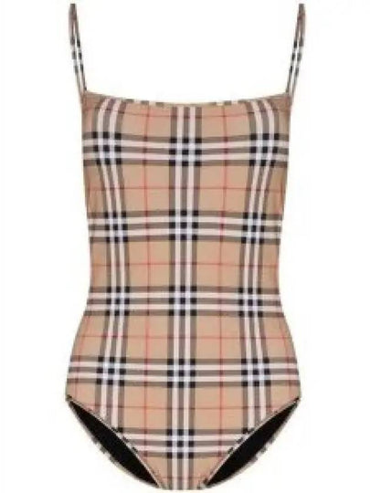 Women's Vintage Check One-Piece Swimsuit Beige - BURBERRY - BALAAN 2