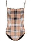 Women's Vintage Check One-Piece Swimsuit Beige - BURBERRY - BALAAN 2