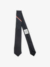 Three Stripes Classic RWB Selvage Super 120 Count Wool Tie Dark Grey - THOM BROWNE - BALAAN 3