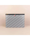 Striped three stripe tab clutch medium gray MAC021L 07557 - THOM BROWNE - BALAAN 1