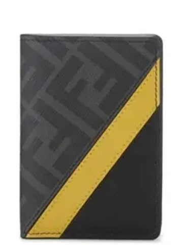 Diagonal Card Wallet Grey - FENDI - BALAAN 1