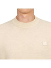 Face Patch Crew Neck Knit Top Cream - ACNE STUDIOS - BALAAN 7