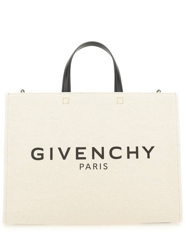 G Logo Canvas Medium Tote Bag Beige - GIVENCHY - BALAAN 2