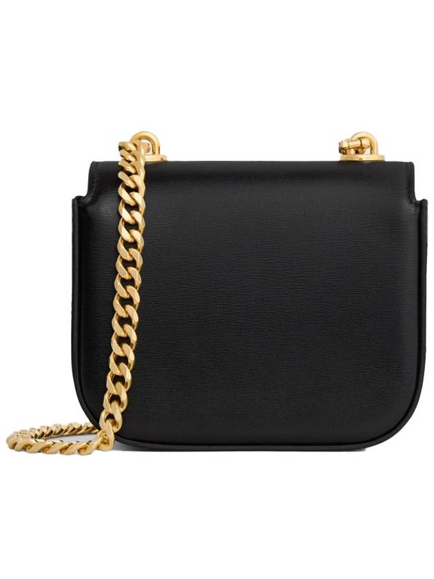 Triomphe Chain Shiny Calfskin Small Cross Bag Black - CELINE - BALAAN 4