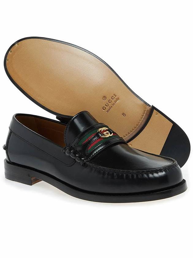 Double G Leather Loafers Black - GUCCI - BALAAN 6