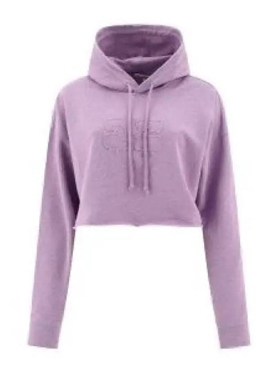 Crop Logo Hoodie Purple - GANNI - BALAAN 2