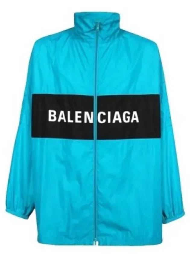 Logo Print Nylon Windbreaker Blue - BALENCIAGA - BALAAN 2