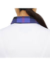 Women's Golf Logo Tech Tartan Neck Short Sleeve PK Shirt White - HYDROGEN - BALAAN 8