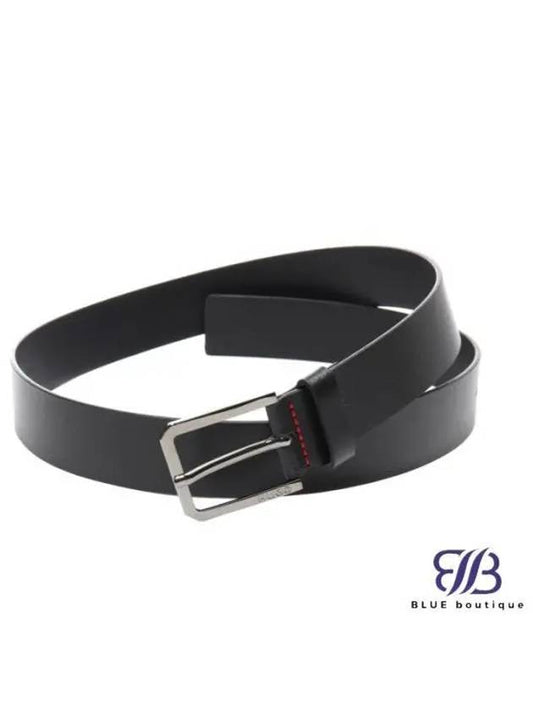 Metal Buckle Leather Belt Black - HUGO BOSS - BALAAN 2