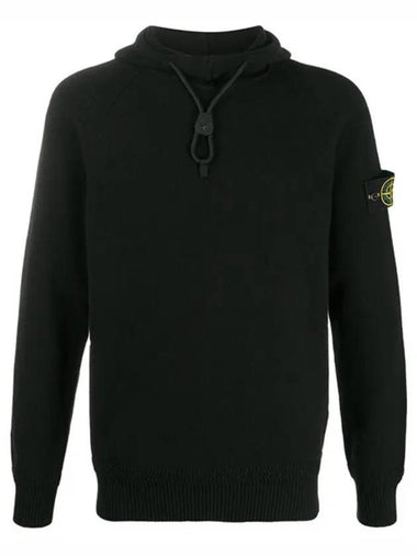 Waffen Hooded Knit Top Black - STONE ISLAND - BALAAN 1