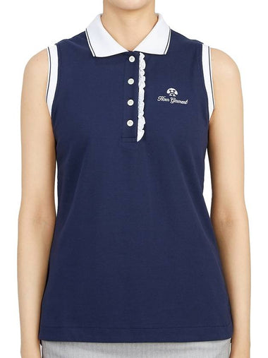 Golf Wear Sleeveless T-Shirt HHW 2A AP53 NAVY - HORN GARMENT - BALAAN 1