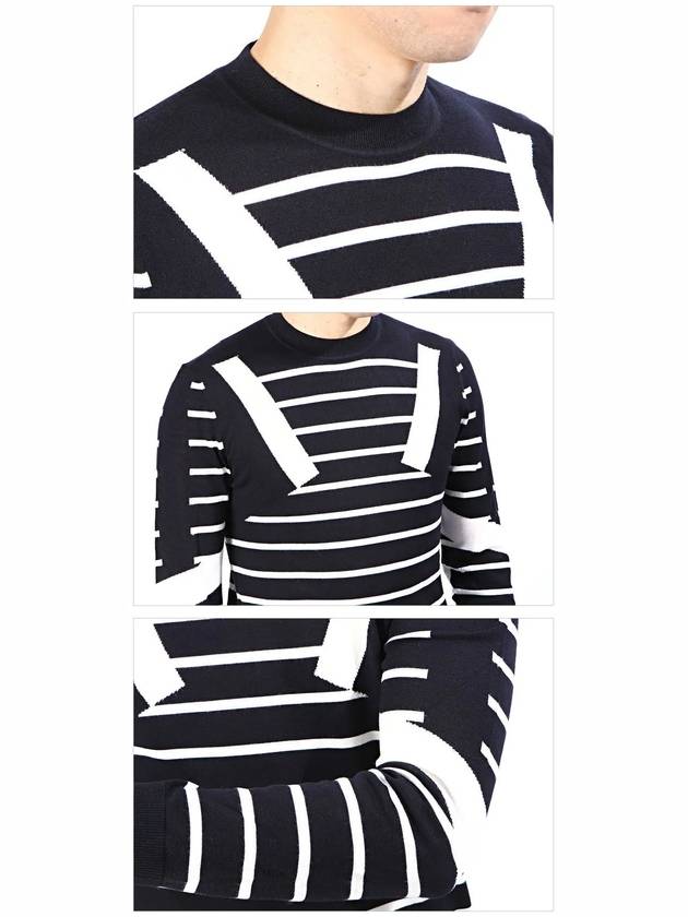 Men's Motheronist Striped Marino Knit Top Navy - NEIL BARRETT - BALAAN 5