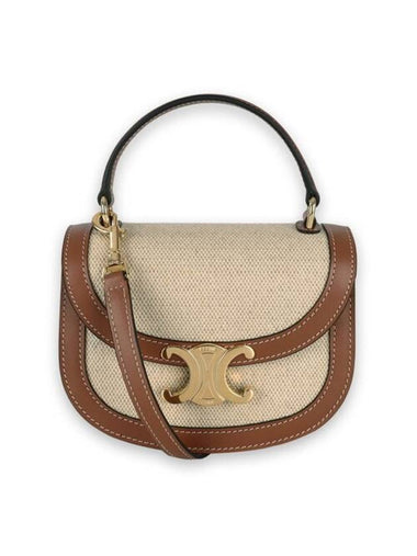 Besace Clea Textile Calfskin Mini Bag Natural Tan - CELINE - BALAAN 1