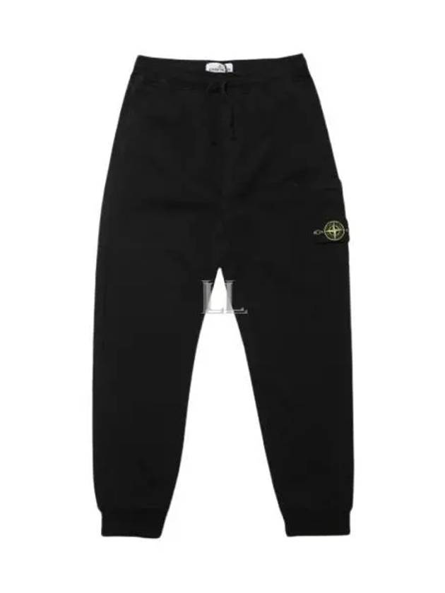 Garment Dying Cotton Fleece Track Pants Black - STONE ISLAND - BALAAN 2