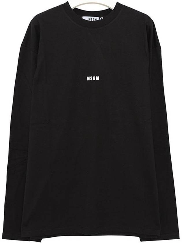 Micro Logo Print Long Sleeve T-Shirt Black - MSGM - BALAAN 2