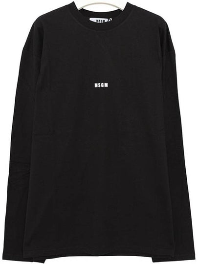 Micro Logo Print Long Sleeve T-Shirt Black - MSGM - BALAAN 2