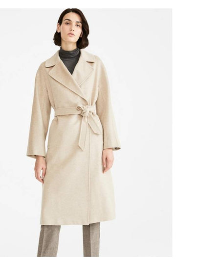 RESINA Regina Belted Virgin Wool Coat Kasha Oatmeal 50160123 002 - WEEKEND MAX MARA - BALAAN 2