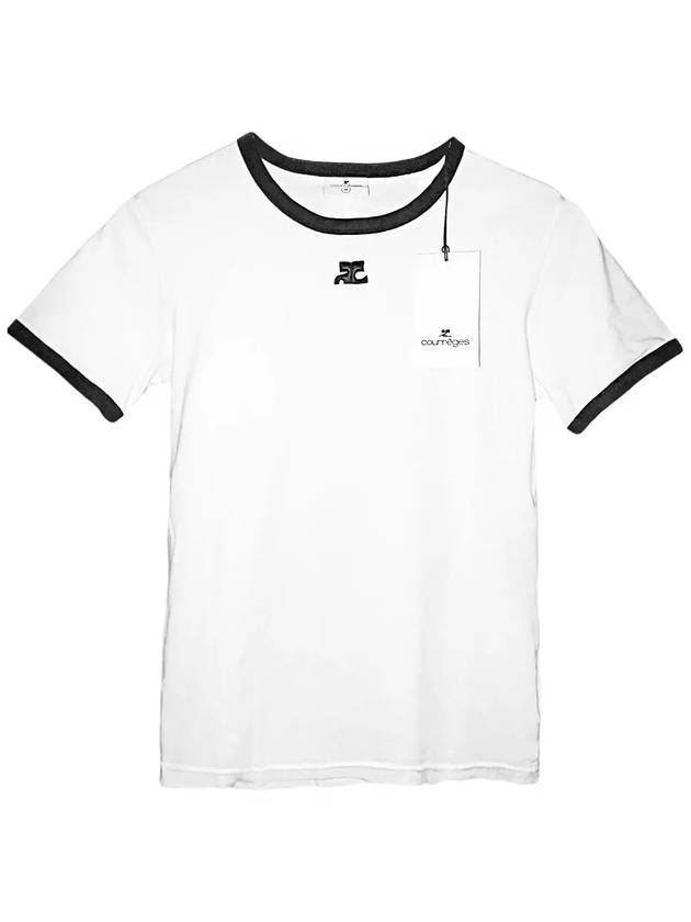 Bumpy Contrast Re-Edition Short Sleeve T-Shirt White - COURREGES - BALAAN 6