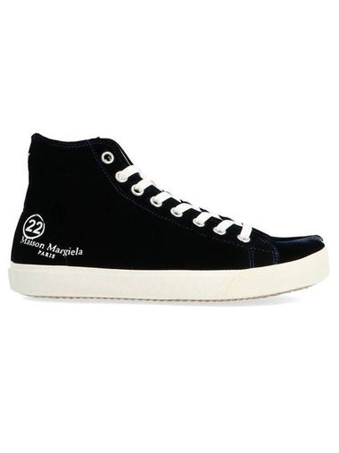 Tabi Velvet High Top Sneakers Black - MAISON MARGIELA - BALAAN 1