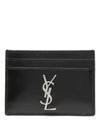 Monogram Card Case in Smooth Leather Black - SAINT LAURENT - BALAAN 2