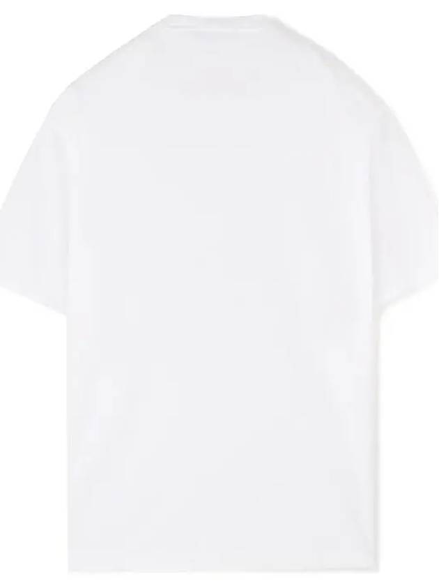 Stitch Embroidered Logo Short Sleeve T-Shirt White - STONE ISLAND - BALAAN 3