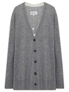 Women's V-neck Knit Wool Cardigan Grey - MAISON MARGIELA - BALAAN 2