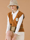 Knit zip up vest CAMEL - MONBIRDIE GOLF - BALAAN 7