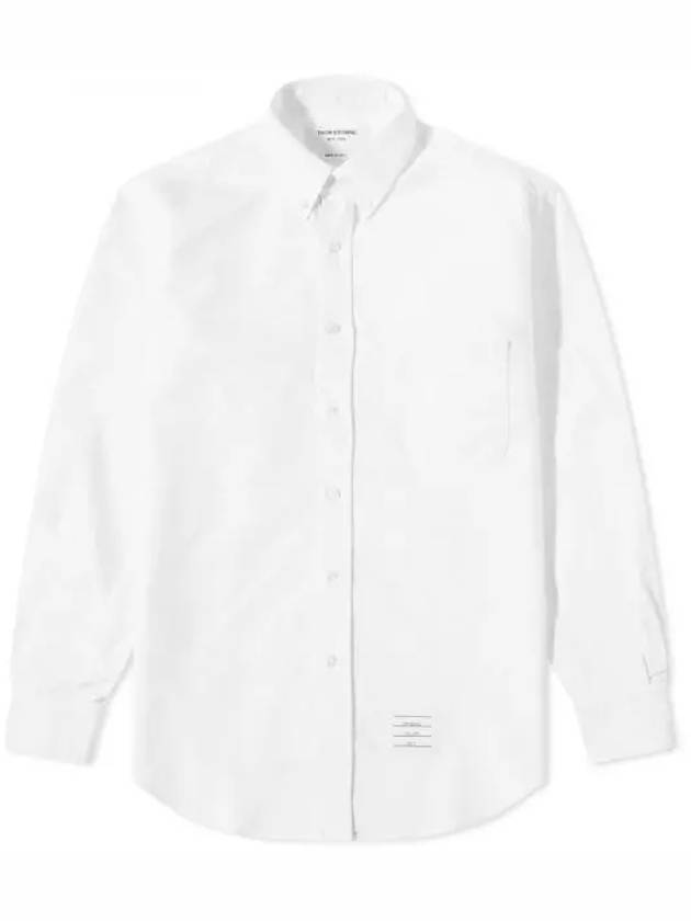 Men's Oxford Classic Fit Long Sleeve Shirt White - THOM BROWNE - BALAAN.