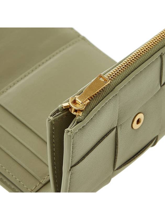 Intrecciato Tri-Fold Zip Half Wallet Khaki Green - BOTTEGA VENETA - BALAAN 8