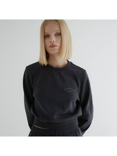 Luster Signature Crop Sweatshirt Charcoal - LE SOLEIL MATINEE - BALAAN 1