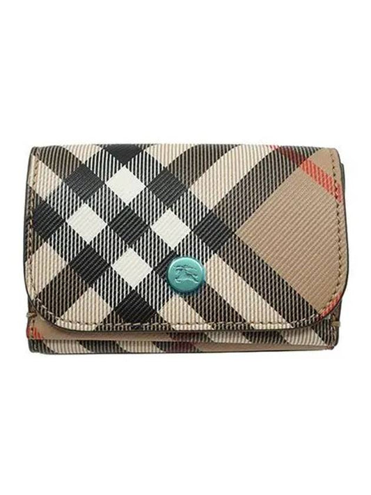 Check Half Wallet Beige - BURBERRY - BALAAN 2