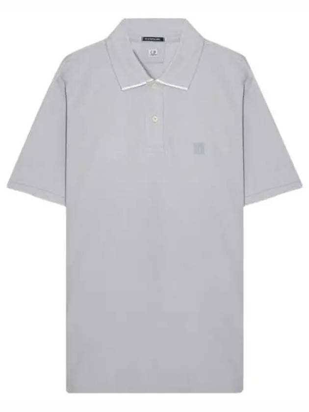 Metropolis Logo Badge Striped Polo Shirt Grey - CP COMPANY - BALAAN 2