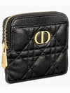 Caro Lavender Supple Cannage Half Wallet Black - DIOR - BALAAN 3