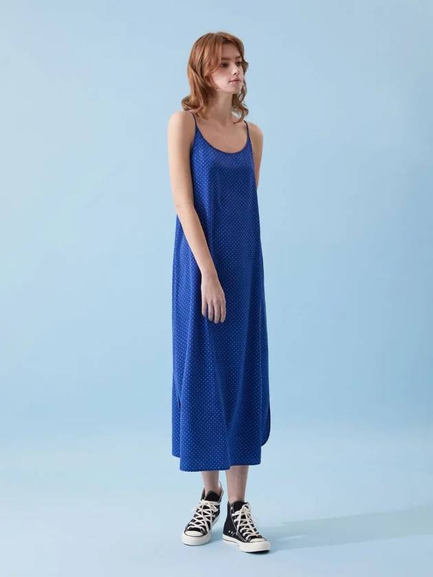 Long Slip Strap Tank Top Print Dress Blue - VOYONN - BALAAN 7