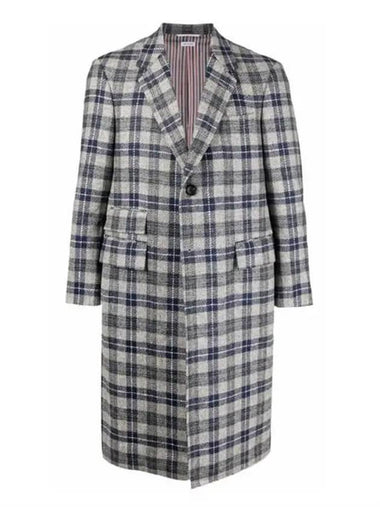 Men's Check Single Coat Grey - THOM BROWNE - BALAAN 1