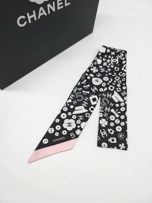 Camellia Print Bandeau Scarf Black - CHANEL - BALAAN 2